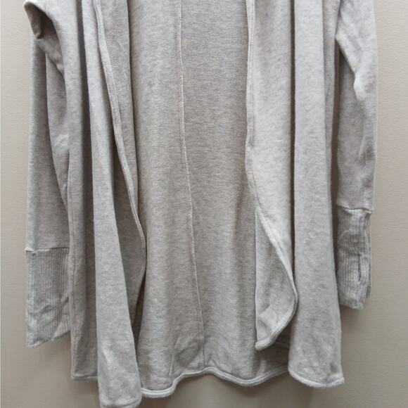 White House Black Market NWT Hooded Open Front Cardigan Warm Neutral Size XL - Picture 3 of 10